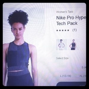 Nike pro hyper tech pack size small gray